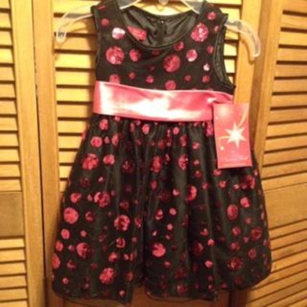 Princess Faith Black Dress with Pink Sash
